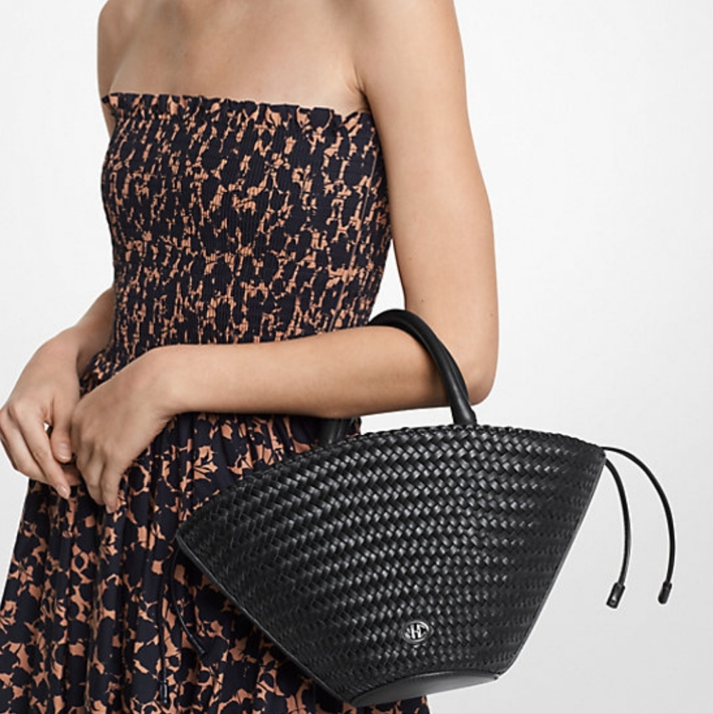 MICHAEL KORS COLLECTION Audrey Woven Leather Market Bag
